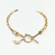 دستبند طلا 18 عیار طلاکده مدل تیفانی - پروانه