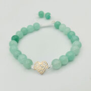 دستبند طلا 18 عیار طلاکده طرح سنگ مدل قلب مینیمال