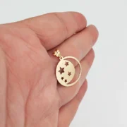 پلاک آویز طلا 18 عیار طلاکده مدل ماه و ستاره - Image 3