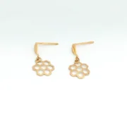 گوشواره طلا 18 عیار زنانه طلاکده مدل شش ضلعی - Image 2