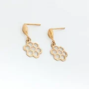 گوشواره طلا 18 عیار زنانه طلاکده مدل شش ضلعی