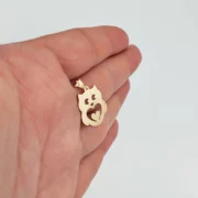 پلاک آویز طلا 18 عیار طلاکده مدل جغد و قلب - Image 3