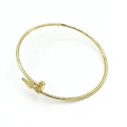 دستبند بنگل طلا 18 عیار طلاکده مدل کارتیر میخی - Image 4