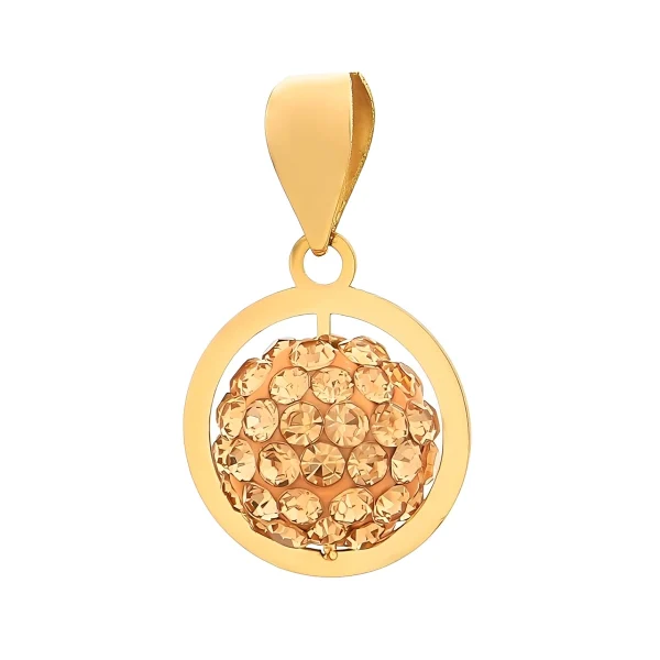 gooy-negin-rosegold پلاک آویز طلا 18 عیار طلاکده مدل گوی نگین دار کد 02 - Image 1