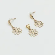 ست طلا 18 عیار زنانه طلاکده مدل برگ کد 45