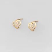 گوشواره طلا 18 عیار زنانه طلاکده مدل قلب کد 2