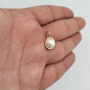 پلاک آویز طلا 18 عیار طلاکده مدل مروارید سفید - Image 3