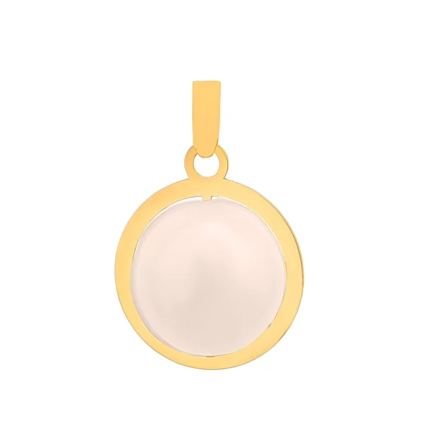 پلاک آویز طلا 18 عیار طلاکده مدل مروارید رزگلد - Image 1