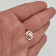 پلاک آویز طلا 18 عیار طلاکده مدل مروارید رزگلد - Image 3