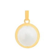 پلاک آویز طلا 18 عیار طلاکده مدل مروارید سفید