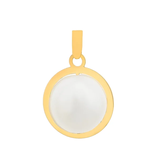 پلاک آویز طلا 18 عیار طلاکده مدل مروارید سفید - Image 1