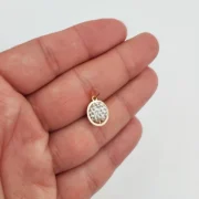 پلاک آویز طلا 18 عیار طلاکده مدل گوی نگین دار کد 01 - Image 3