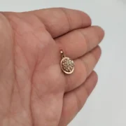 پلاک آویز طلا 18 عیار طلاکده مدل گوی نگین دار کد 02 - Image 3