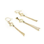 ست طلا 18 عیار زنانه مدل لوزی ریش ریش - Image 2