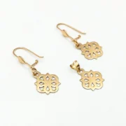 ست طلا 18 عیار زنانه طلاکده مدل مینیمال کد 20 - Image 2