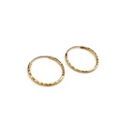گوشواره طلا 18 عیار زنانه طلاکده مدل حلقه ای تراش - Image 2