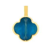 پلاک آویز طلا 18 عیار طلاکده مدل ونکلیف آبی