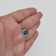 پلاک آویز طلا 18 عیار طلاکده مدل ونکلیف آبی - Image 3