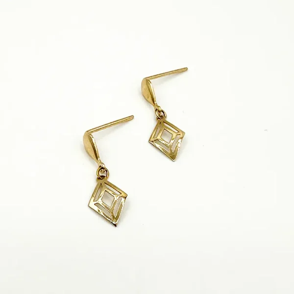 گوشواره طلا 18 عیار زنانه مدل لوزی - Image 1