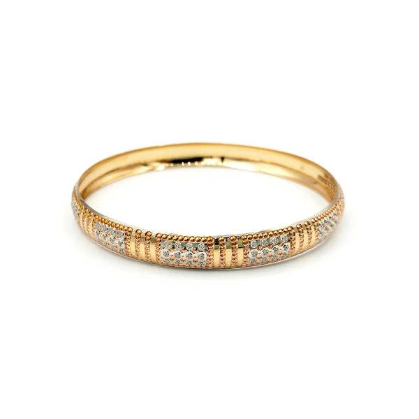 النگو طلا 18 عیار طلاکده مدل یوکا سفید طلایی - Image 1