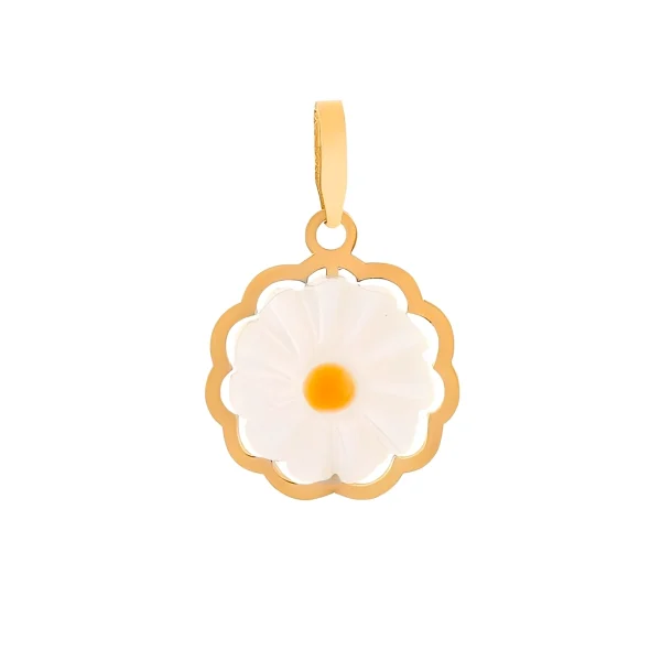 پلاک آویز طلا 18 عیار طلاکده مدل گل بابونه - Image 1