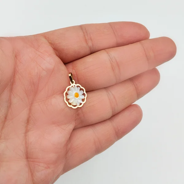 پلاک آویز طلا 18 عیار طلاکده مدل گل بابونه - Image 3