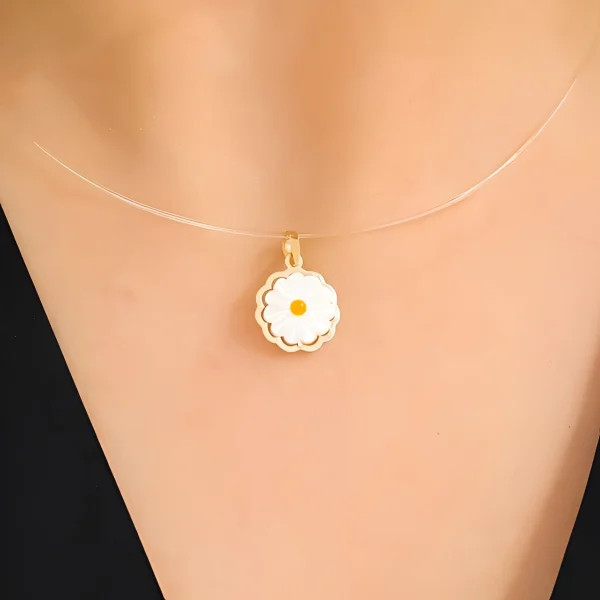 پلاک آویز طلا 18 عیار طلاکده مدل گل بابونه - Image 4