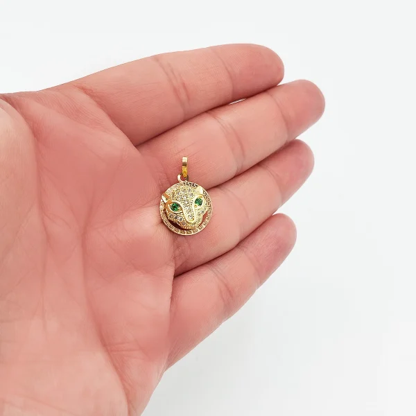 پلاک آویز طلا 18 عیار طلاکده مدل ببر طلایی - Image 2