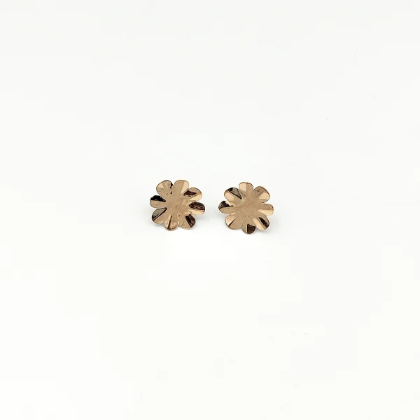 گوشواره طلا 18 عیار زنانه طلاکده مدل گل مینیمال کد 1 - Image 2