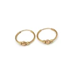 گوشواره طلا 18 عیار زنانه طلاکده مدل البرنادو حلقه ای کد 01