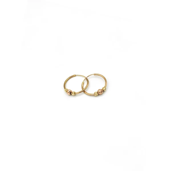 گوشواره طلا 18 عیار زنانه طلاکده مدل البرنادو حلقه ای کد 01 - Image 2