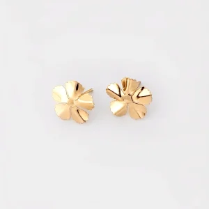 گوشواره طلا 18 عیار زنانه طلاکده مدل گل مینیمال کد 3