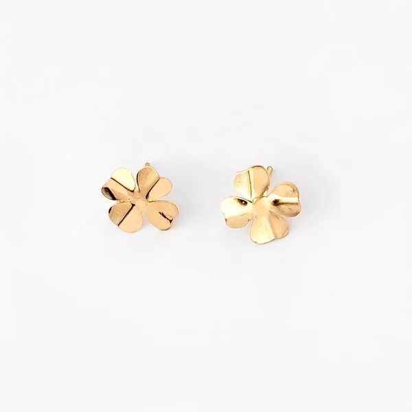 گوشواره طلا 18 عیار زنانه طلاکده مدل گل مینیمال کد 5 - Image 1