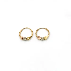 گوشواره طلا 18 عیار زنانه طلاکده مدل البرنادو حلقه ای کد 02
