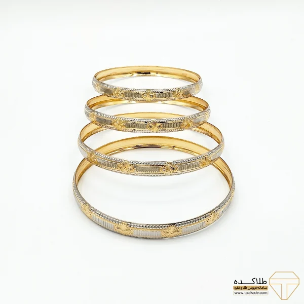 النگو طلا 18 عیار طلاکده مدل ونکلیف سفید طلایی کد 2 - Image 3