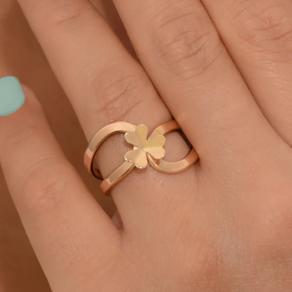 انگشتر طلا 18 عیار زنانه طلاکده مدل گل پاپیون - Image 4