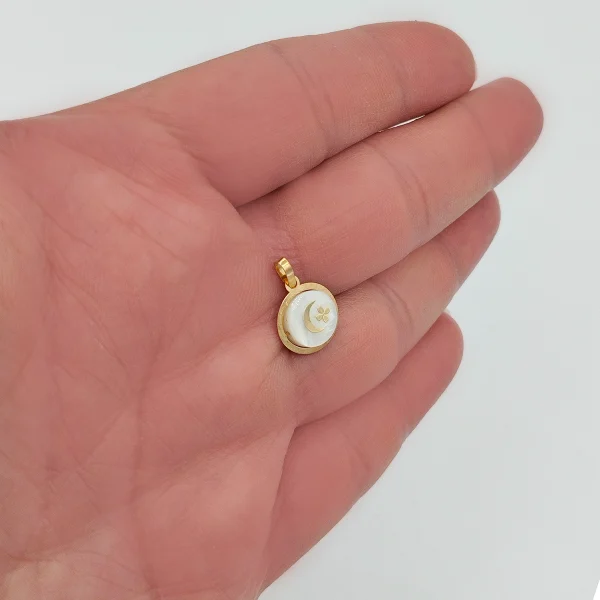 پلاک آویز طلا 18 عیار طلاکده مدل ماه شب - Image 3