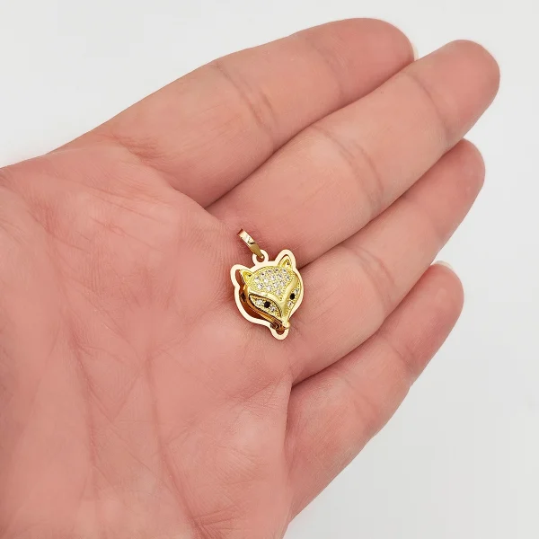 پلاک آویز طلا 18 عیار طلاکده مدل روباه چشم سیاه کد 2 - Image 3