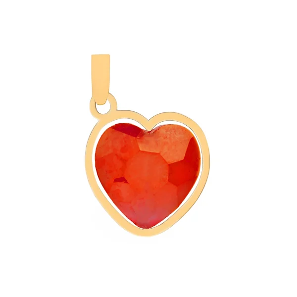 red-love پلاک آویز طلا 18 عیار طلاکده مدل قلب قرمز کد B03 - Image 1