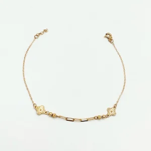 دستبند طلا 18 عیار طلاکده مدل توپی ونکلیف کد 15