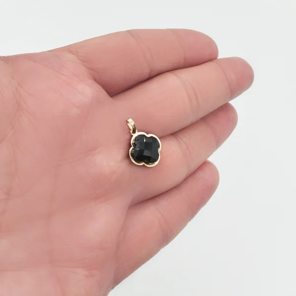 پلاک آویز طلا 18 عیار طلاکده مدل ونکلیف مشکی - Image 3