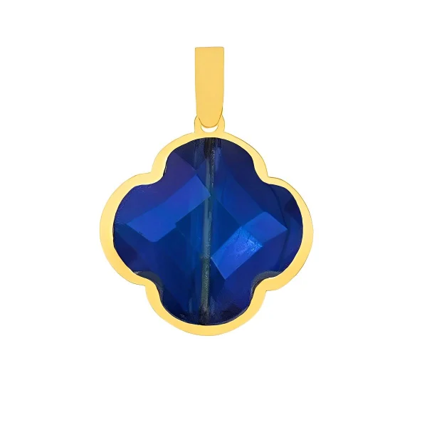 vancleef-blue-00 پلاک آویز طلا 18 عیار طلاکده مدل ونکلیف سرمه ای - Image 1