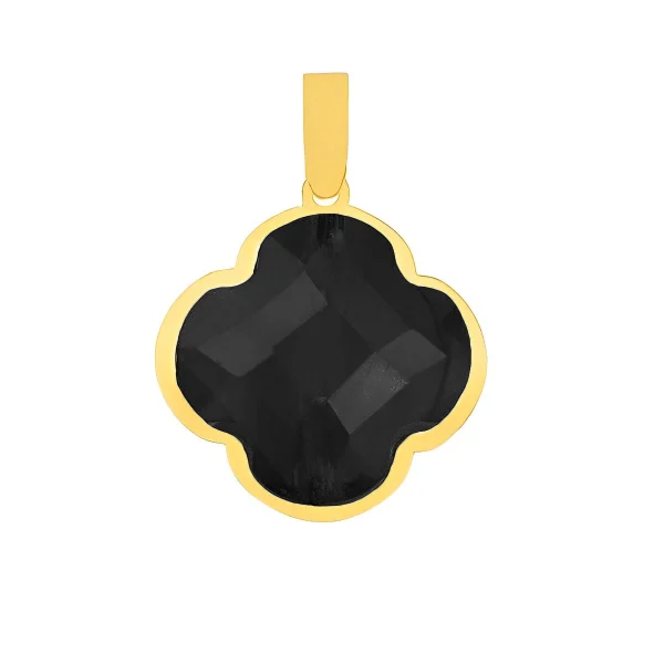 vancleef-black2 پلاک آویز طلا 18 عیار طلاکده مدل ونکلیف مشکی - Image 1