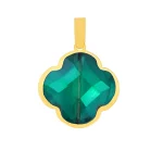 پلاک آویز طلا 18 عیار طلاکده مدل ونکلیف سبز