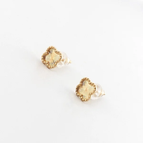 گوشواره طلا 18 عیار زنانه طلاکده مدل ونکلیف میخی - Image 3