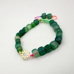 دستبند طلا 18 عیار طلاکده مدل سنگی کد 1004