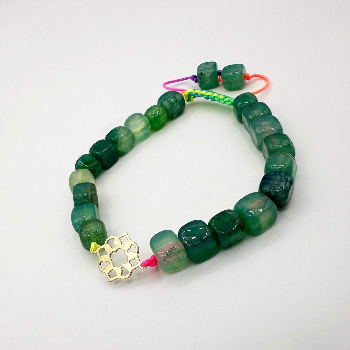 ds1004 دستبند طلا 18 عیار طلاکده مدل سنگی کد 1004 - Image 1