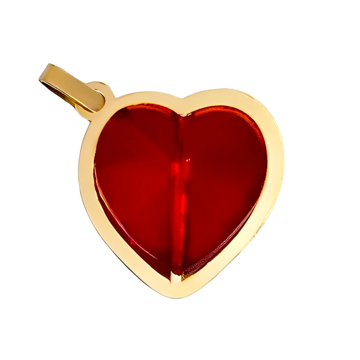 Love-003 پلاک آویز طلا 18 عیار طلاکده مدل قلب قرمز کد 003 - Image 1