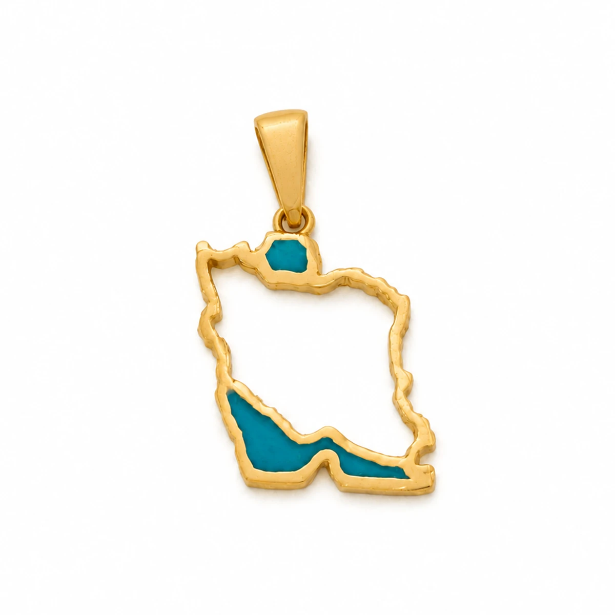 Pendant-iran7 پلاک آویز طلا 18 عیار طلاکده مدل نقشه ایران - میناکاری - Image 1