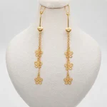 گوشواره طلا 18 عیار زنانه طلاکده مدل آویز کد 800